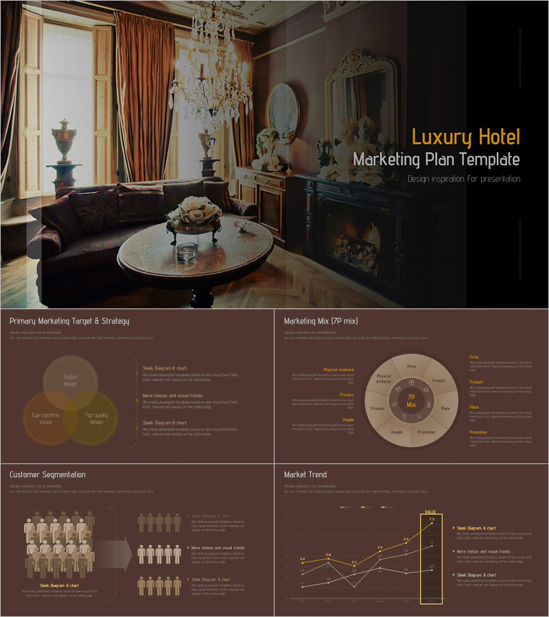 Luxury Hotel Marketing Strategy PowerPoint Template – Sleek Design and Effective Flow