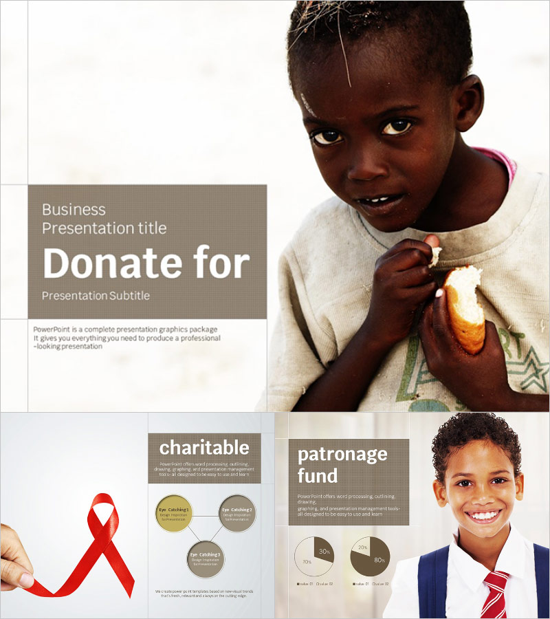 자선과 후원에 관한 피피티 – 감성을 담은 키워드 중심 템플릿