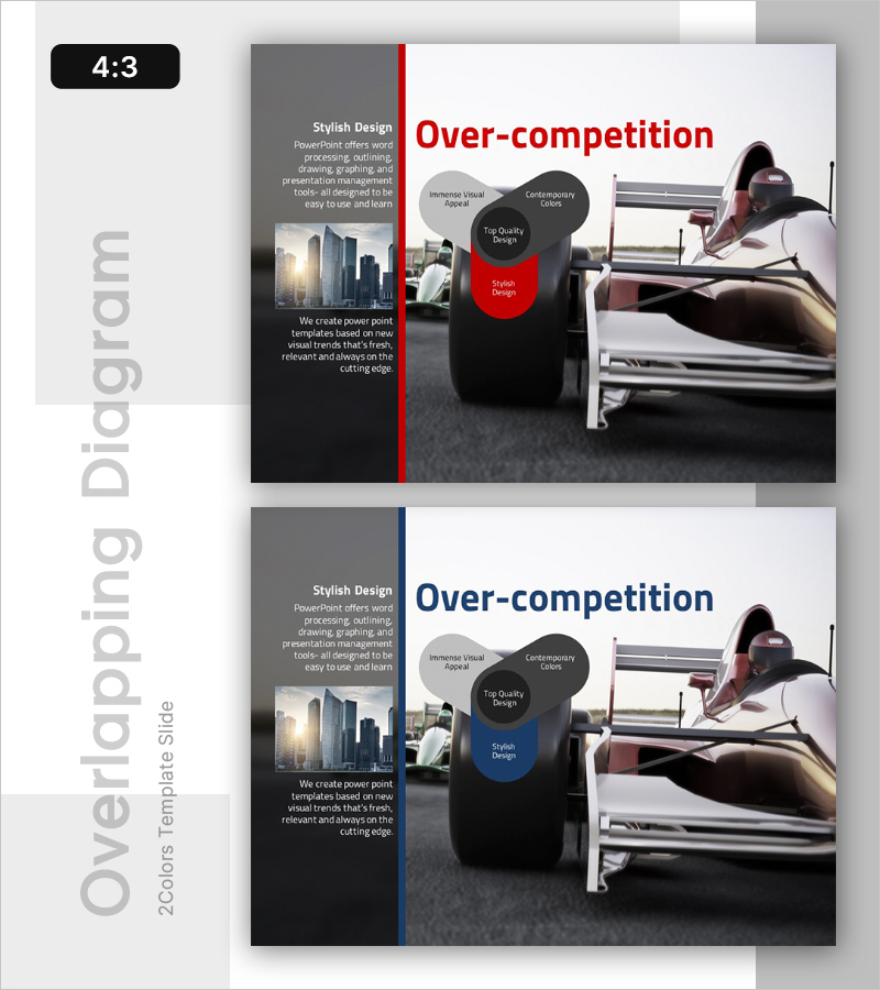 중첩 라운드 다이어그램 – 사업 비전 및 전략