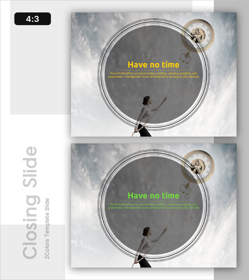 시간 템플릿 엔딩 표지 – 프로페셔널한 마무리