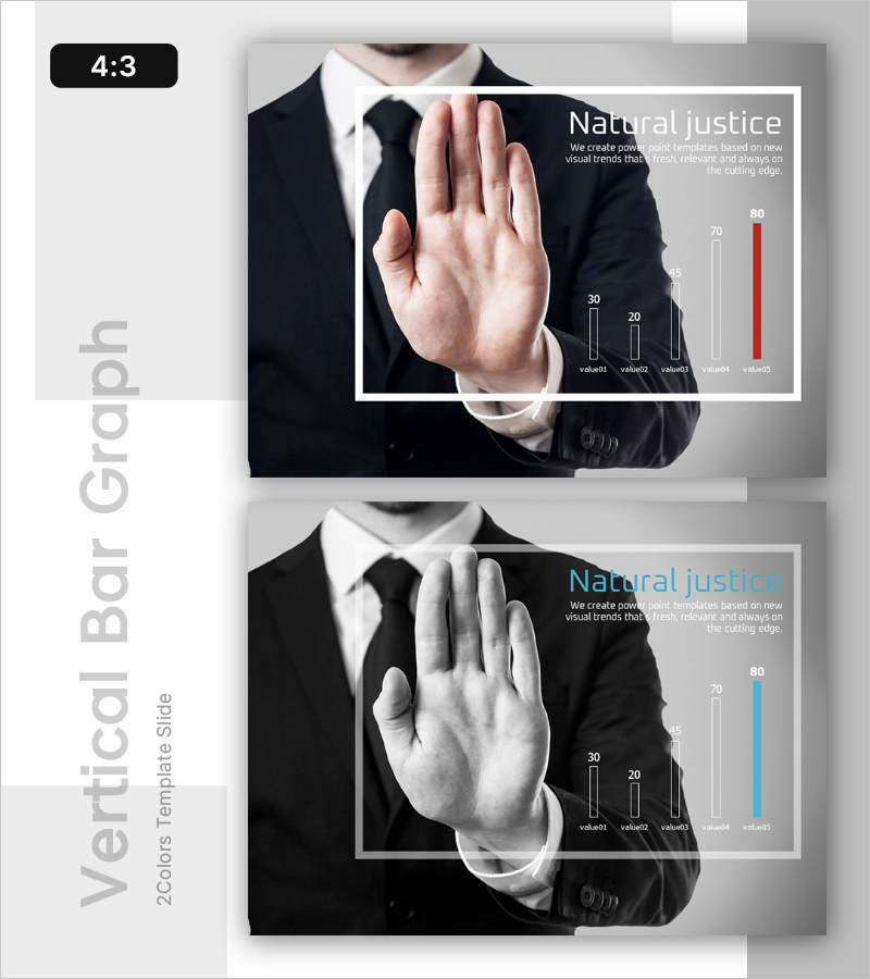 세로형 막대그래프를 활용한 시장 분석 슬라이드 – 선도적 전망