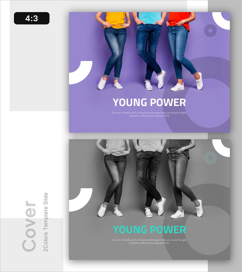 Young Power 템플릿 표지 – 발랄하고 활기찬 디자인