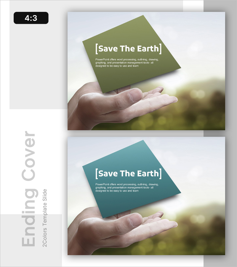 친환경 테마의 엔딩 표지 템플릿 - Save The Earth