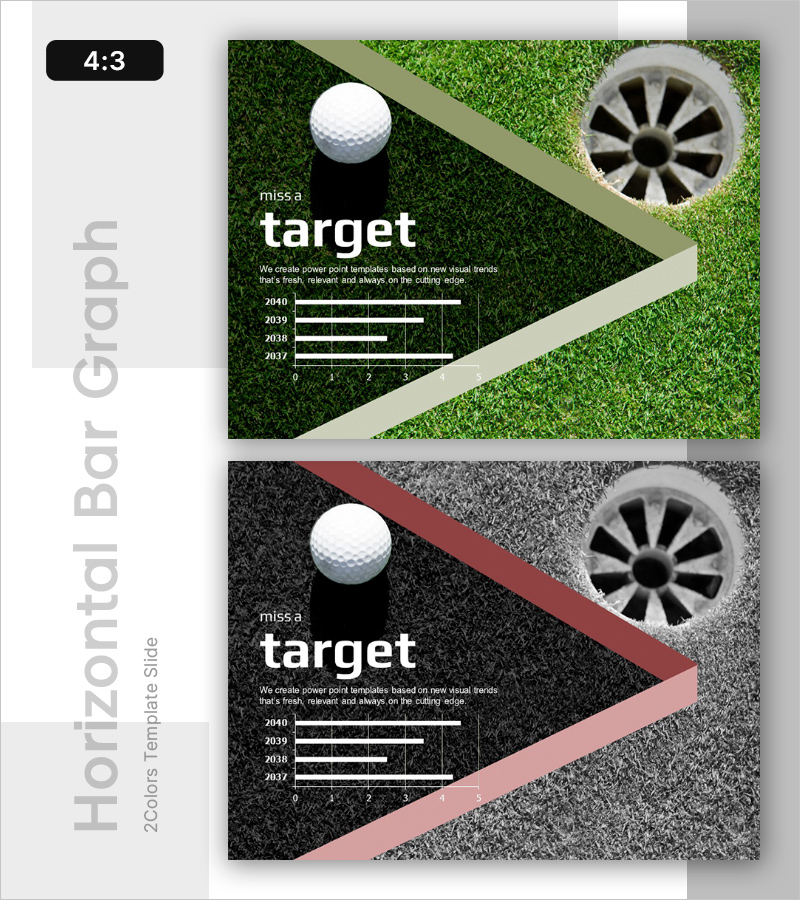 운영 목표를 시각화한 가로막대 그래프 슬라이드