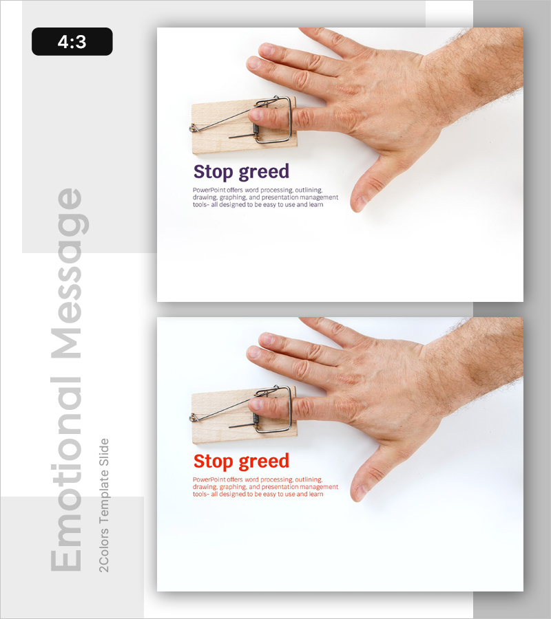 탐욕을 멈추세요 – 위험을 경고하는 프레젠테이션 슬라이드