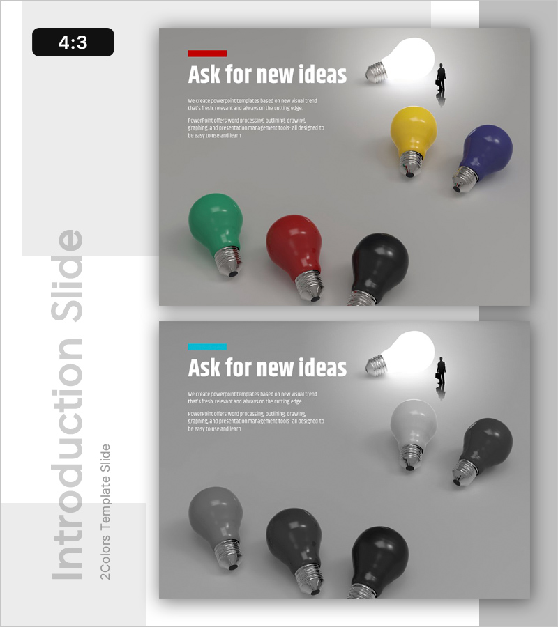 아이디어 요청을 위한 인트로 슬라이드 - 혁신과 창의성 담기