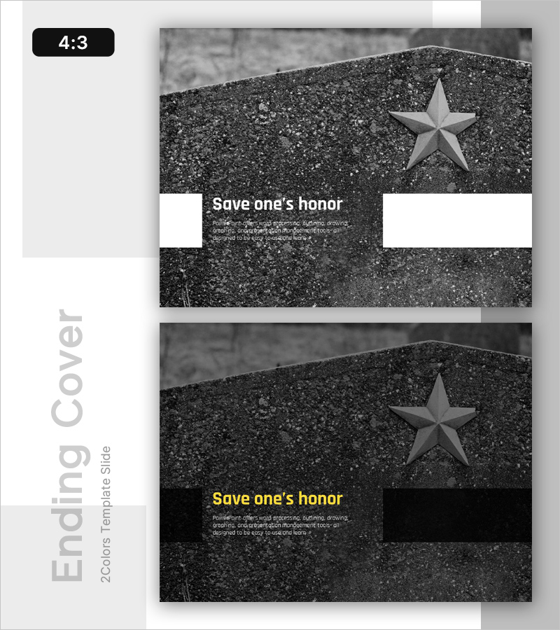 명예 템플릿 엔딩 표지 – 강한 인상의 마무리