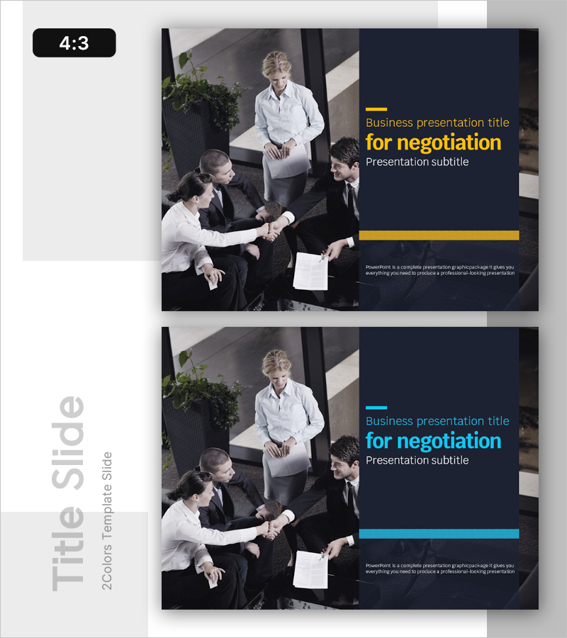 협상 템플릿 표지 – 비즈니스 프레젠테이션 사용