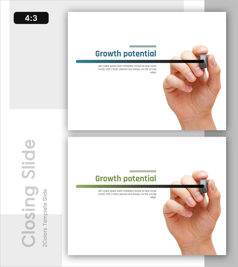 성장 가능성을 강조하는 엔딩 표지 템플릿