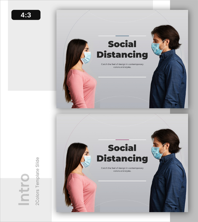 사회적 거리두기 슬라이드 템플릿 – 건강과 안전 강조