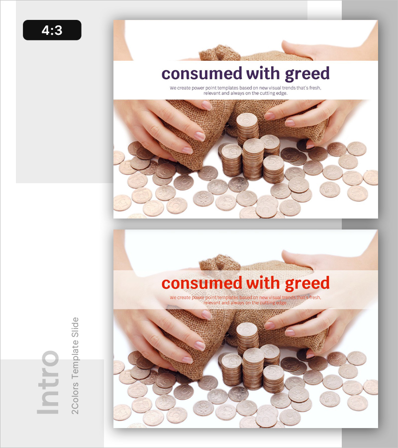 인간의 탐욕을 표현한 인트로 템플릿