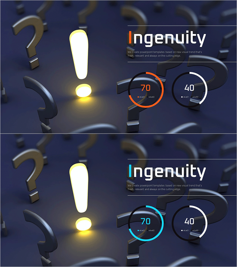 아이디어 개발 현황 그래프 - 시장 경쟁 분석을 강조한 도넛형