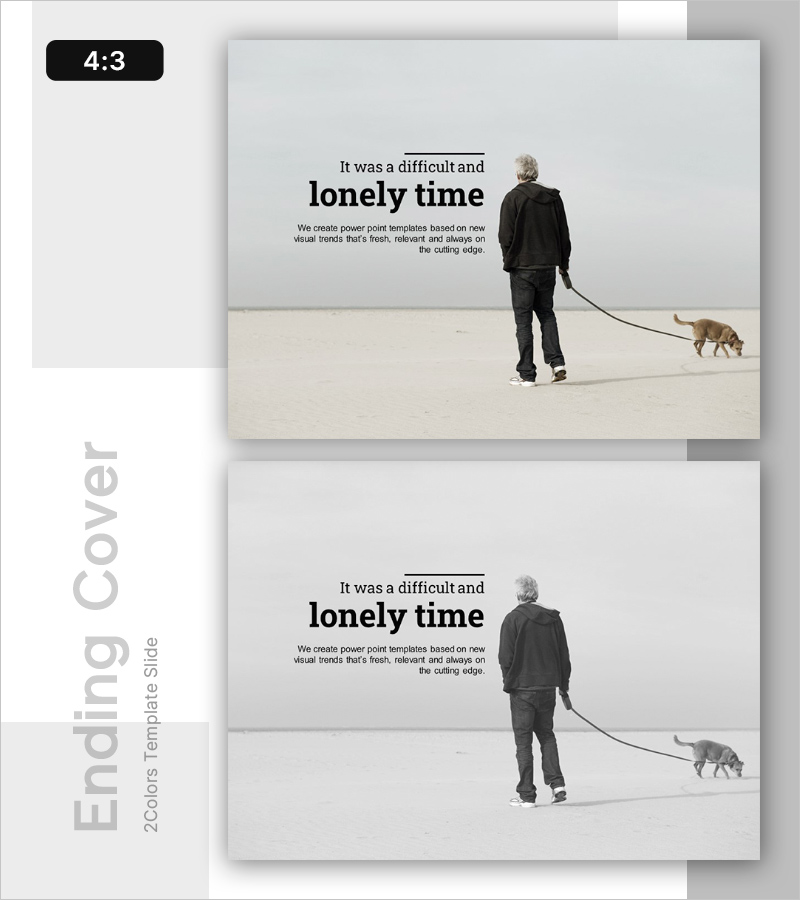 고독한 템플릿 엔딩 표지 – 감정과 여운을 남기는 슬라이드