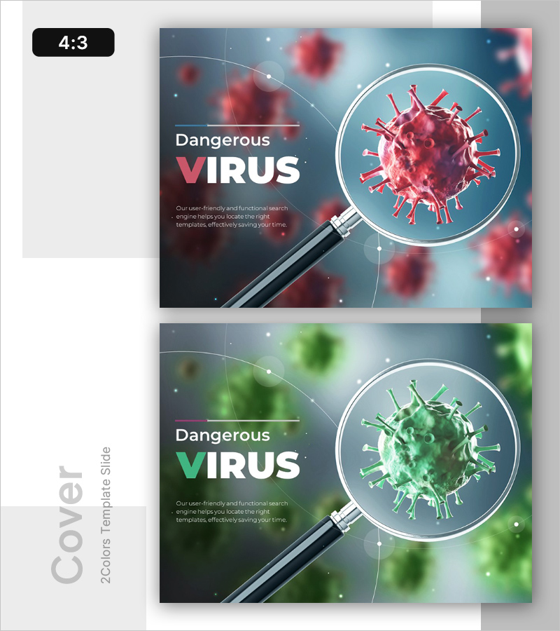 위험 바이러스를 주제로 한 표지 템플릿