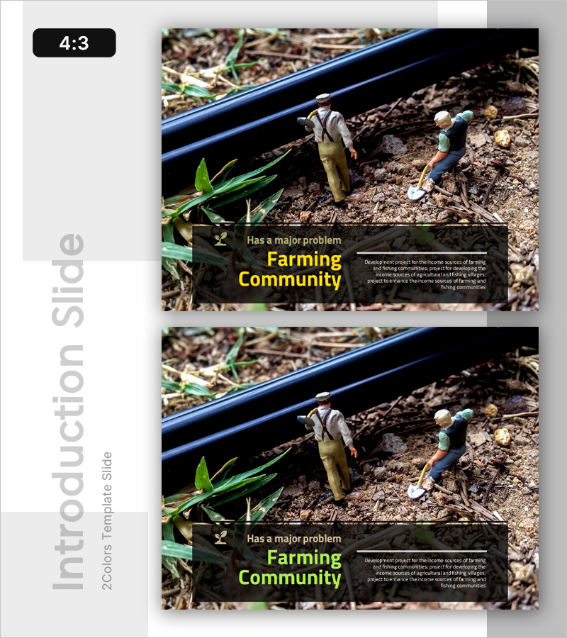 농업 공동체 의식을 전달하는 슬라이드 템플릿
