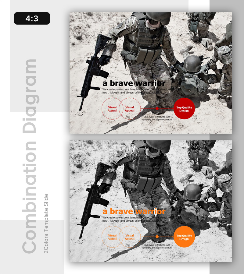 전략적 비전을 강조한 용감한 전사 슬라이드