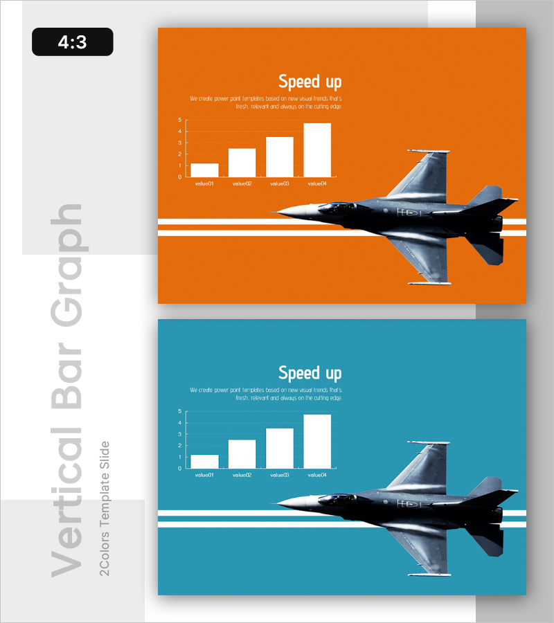 세로형 일반 막대그래프로 시장 분석을 시각화 – 신속함을 강조한 디자인