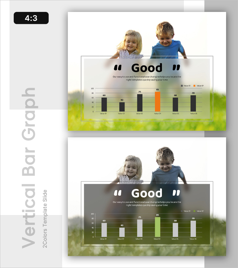 나라별 행복지수 비교 그래프 – 시장 조사용 슬라이드