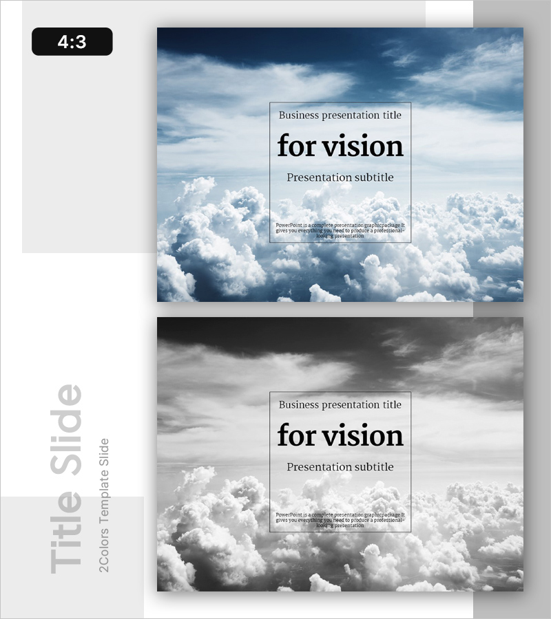 구름 테마 비전 템플릿 표지 – 비즈니스의 비전을 제시하다