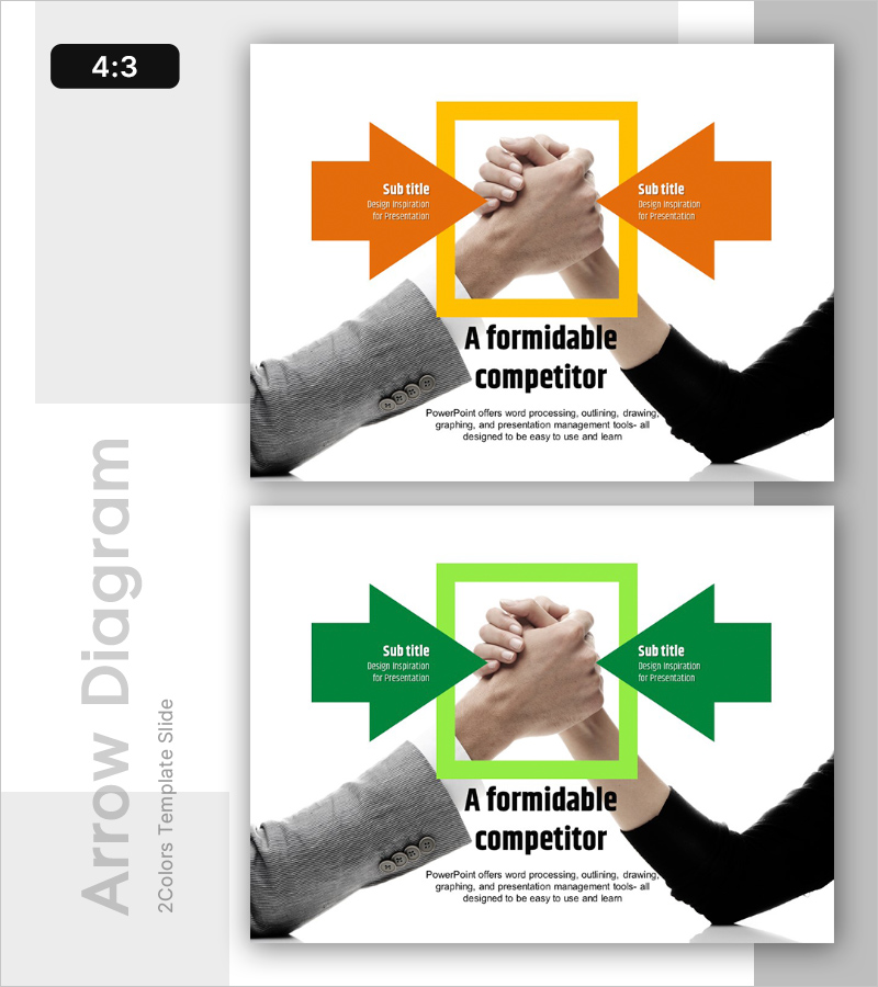 강력한 비즈니스 경쟁 전략 슬라이드 템플릿