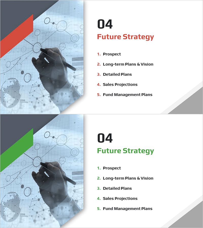 사선 테마 IR 템플릿 간지 – 미래 전략과 비전