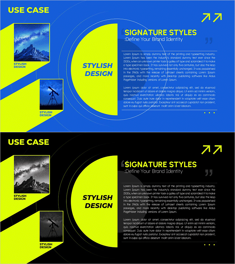 실제 사례 구성 슬라이드 – 사업 비전 및 전략의 완성