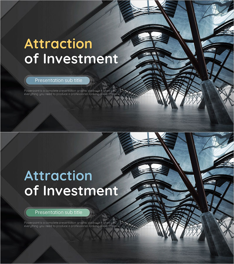 건축 투자유치 PPT 표지 – 투자 유치의 매력