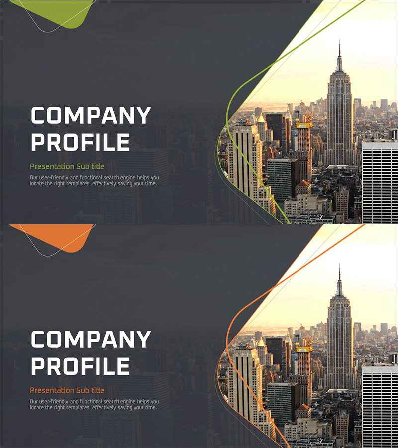 라운드 스퀘어 라인 템플릿 표지 – 기업 프로필