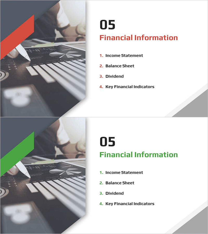 사선 테마 IR 템플릿 간지