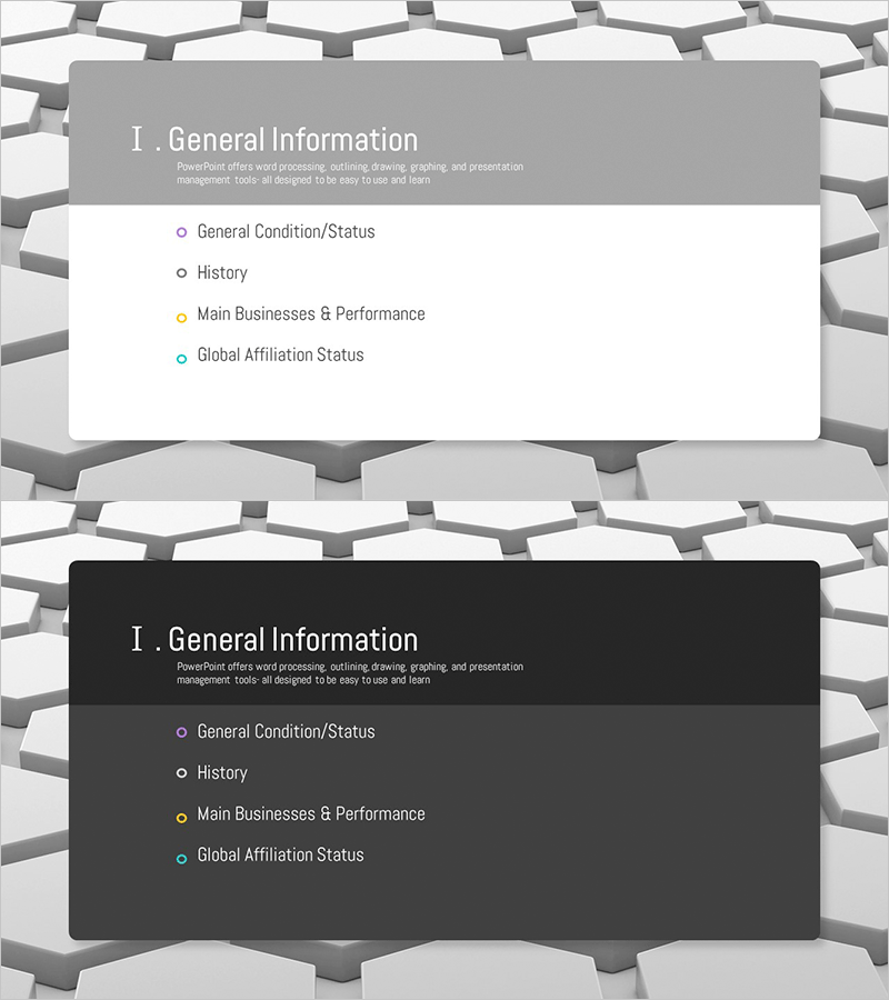 3D 육각형 테마 제안서 간지 - 비즈니스와 혁신