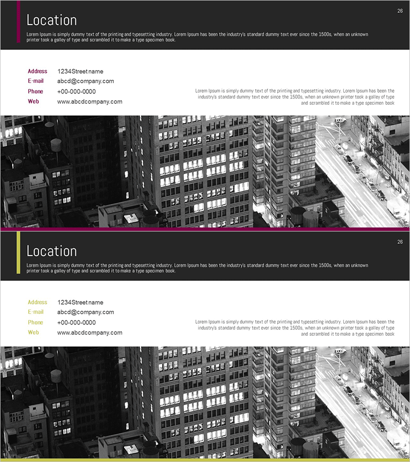 간단한 회사 프로필 페이지 – 효과적인 연락처 정보