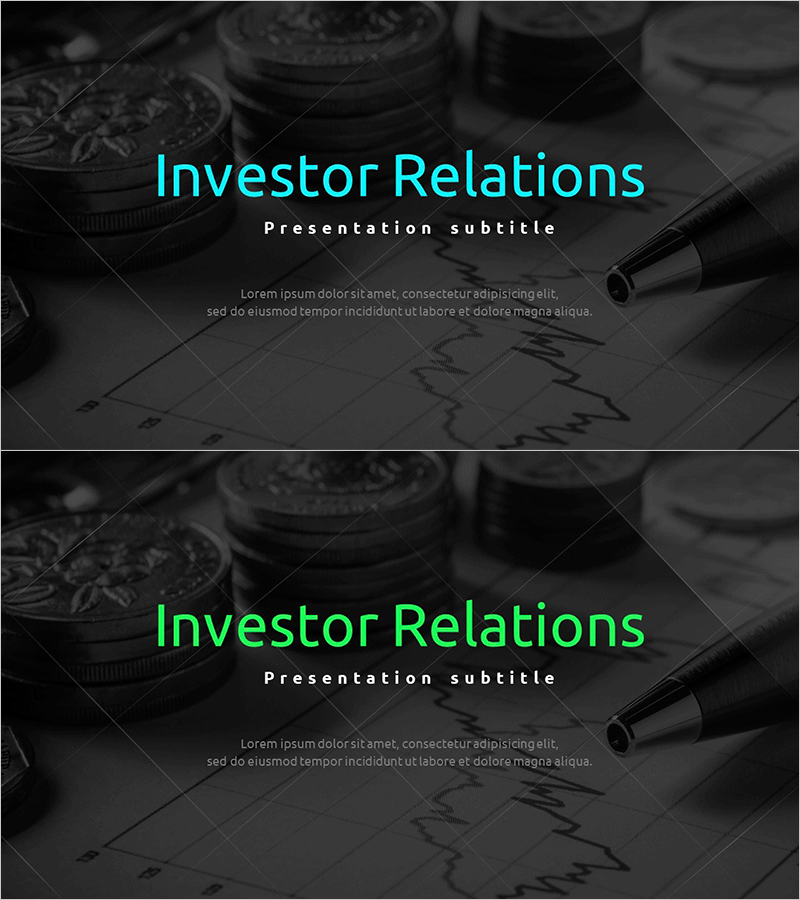 모던 IR 템플릿 표지 – 투자자 관계 강조