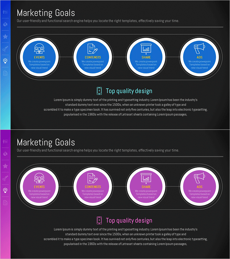 자산관리 사업 마케팅목표 슬라이드 – 비전과 전략