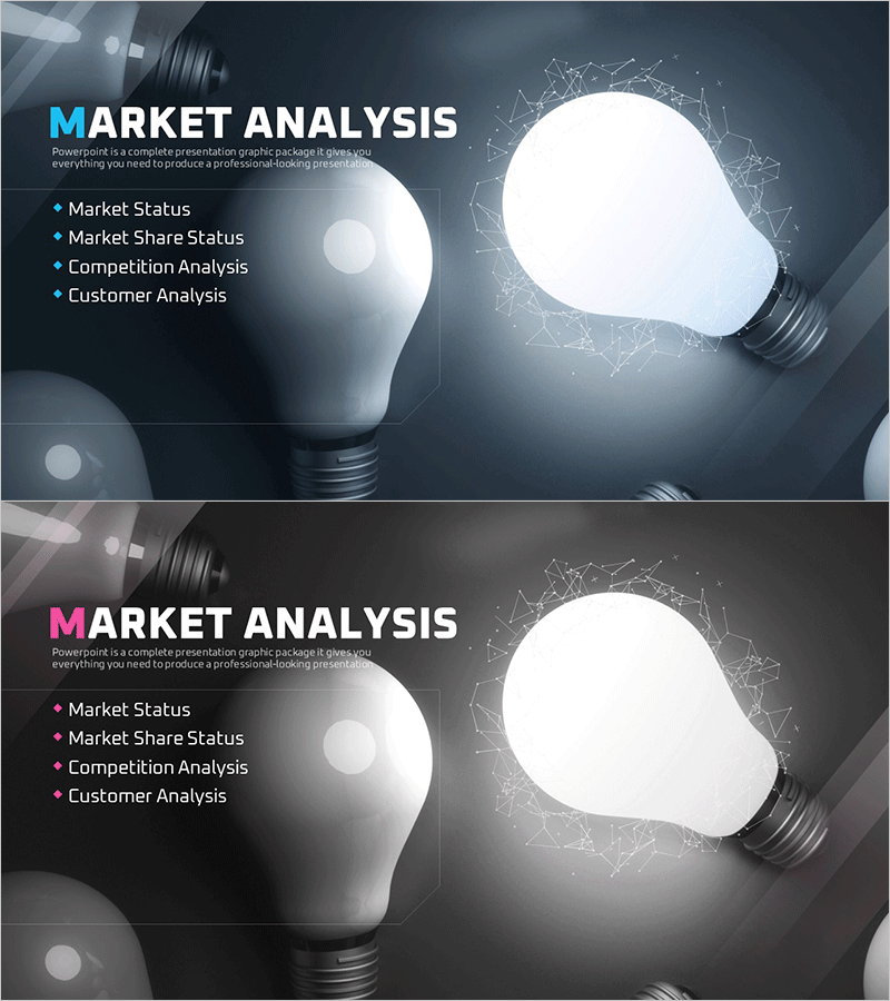 스타트업 사업계획서 템플릿 간지 – 시장 분석 슬라이드