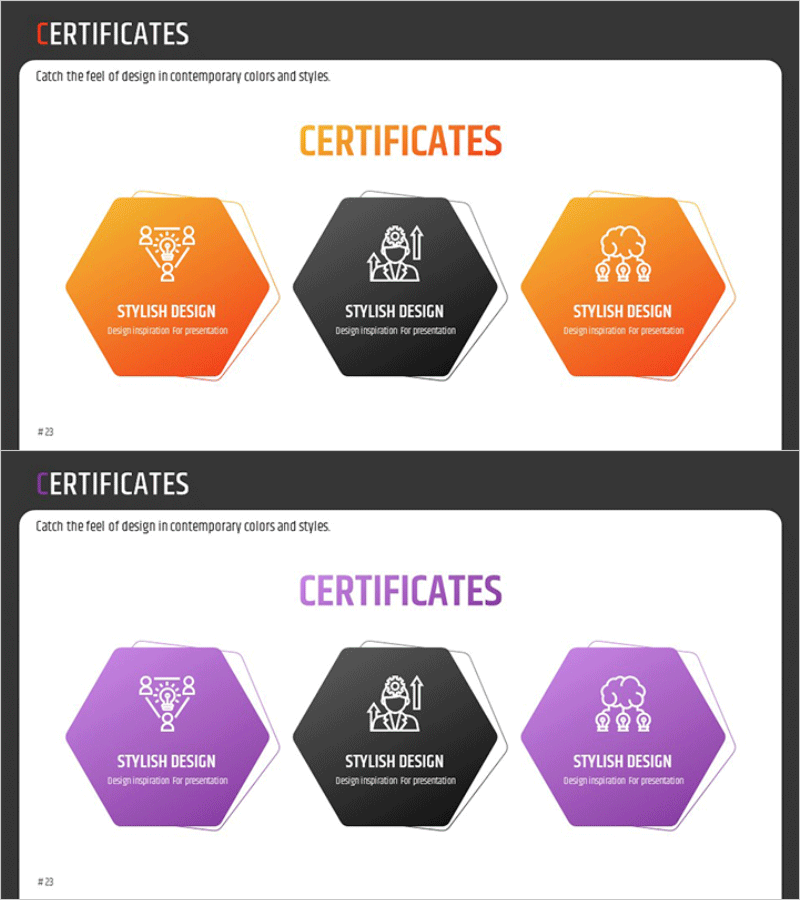 수상 분야 소개 다이어그램 – 수상 및 인증 강조