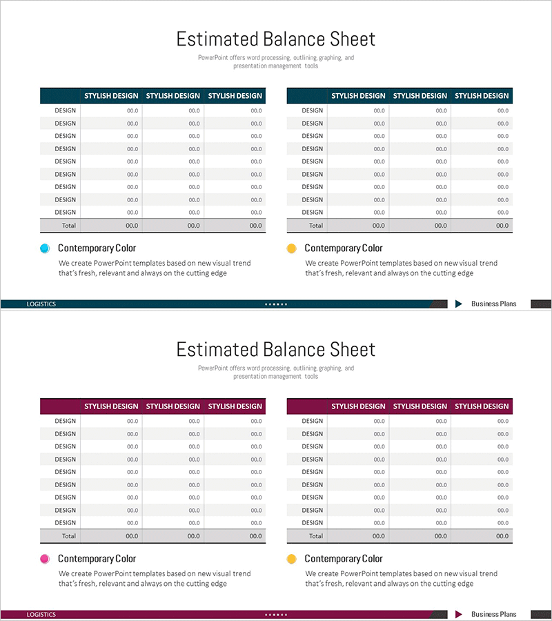 대차대조표 비교 차트 – 효과적인 재무 데이터 시각화