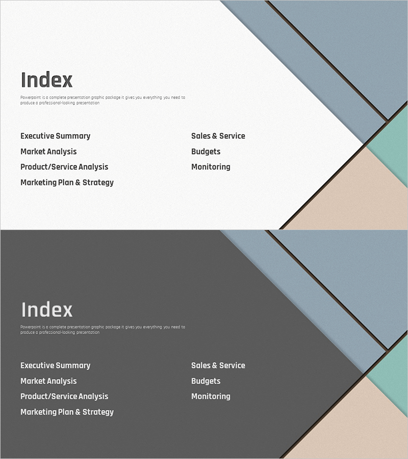 사선 패턴 마케팅 계획 템플릿 목차