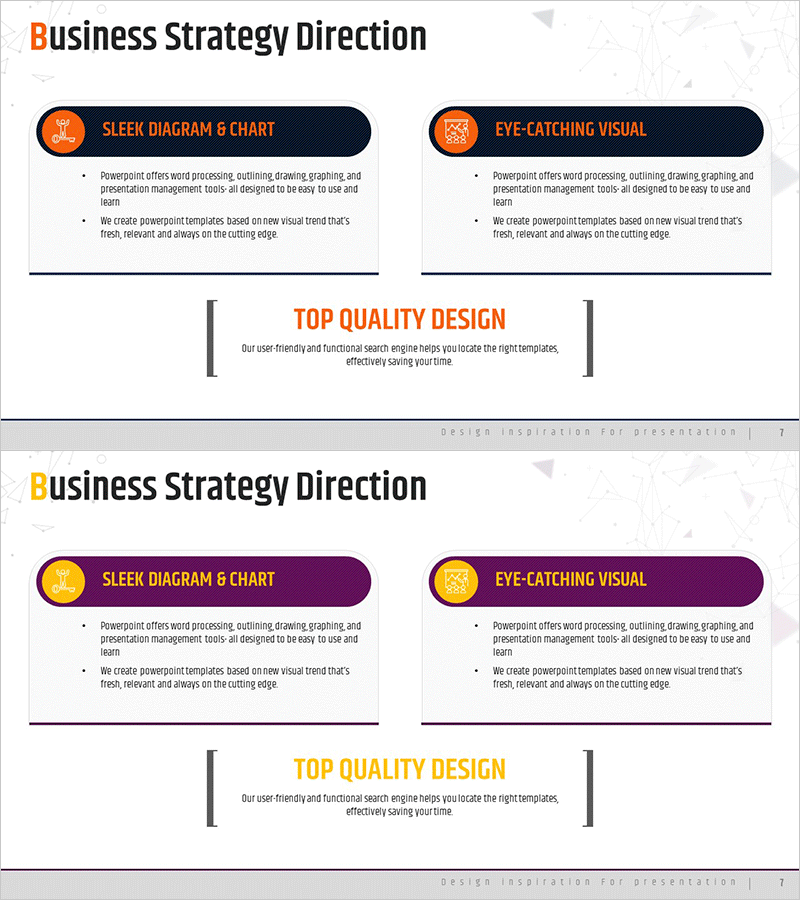 서비스 차별화 전략 슬라이드 – 클러스터형 다이어그램 활용