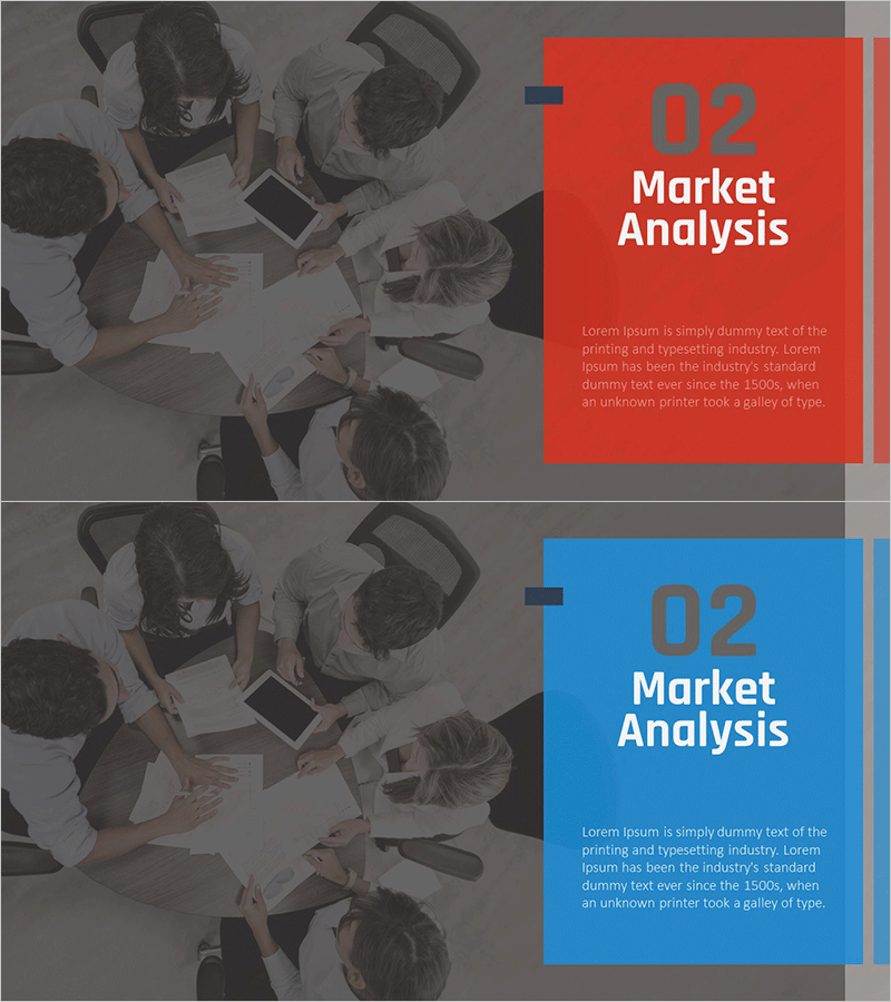 전략적 마케팅 기획서 템플릿 간지 – 시장 분석 슬라이드