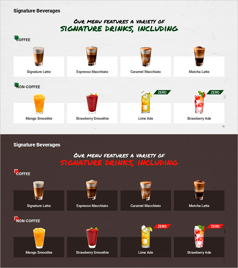 프리미엄 카페 시그니처 음료 소개