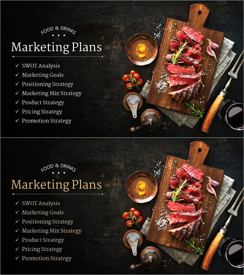 레스토랑 사업 계획 템플릿 간지