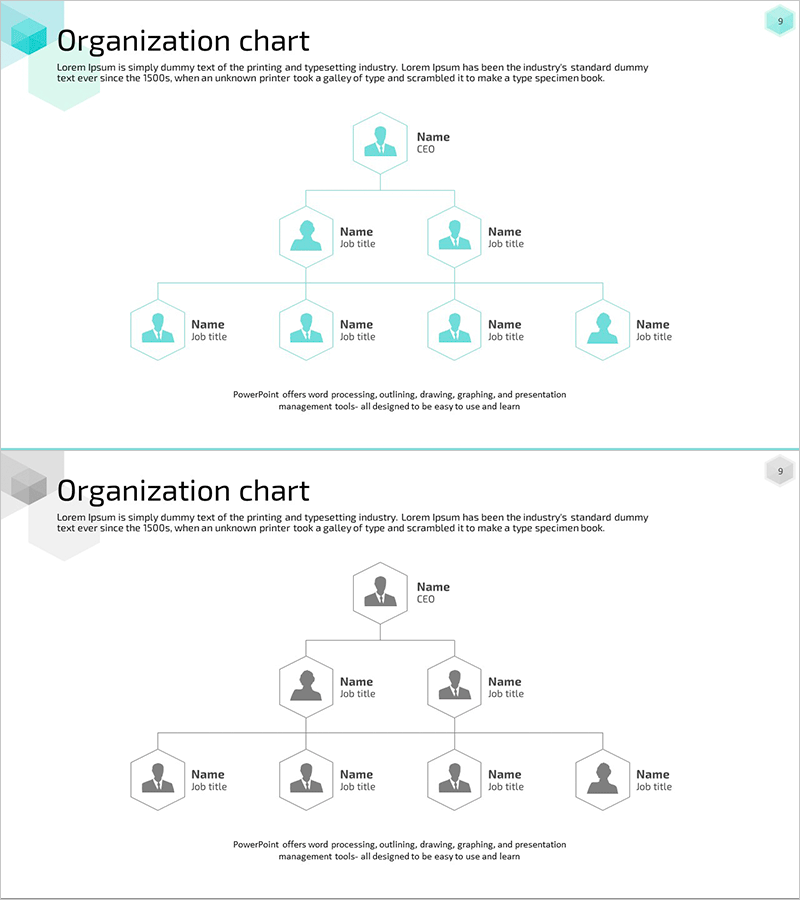 육각 조직도 다이어그램 – 회사 구조를 한눈에
