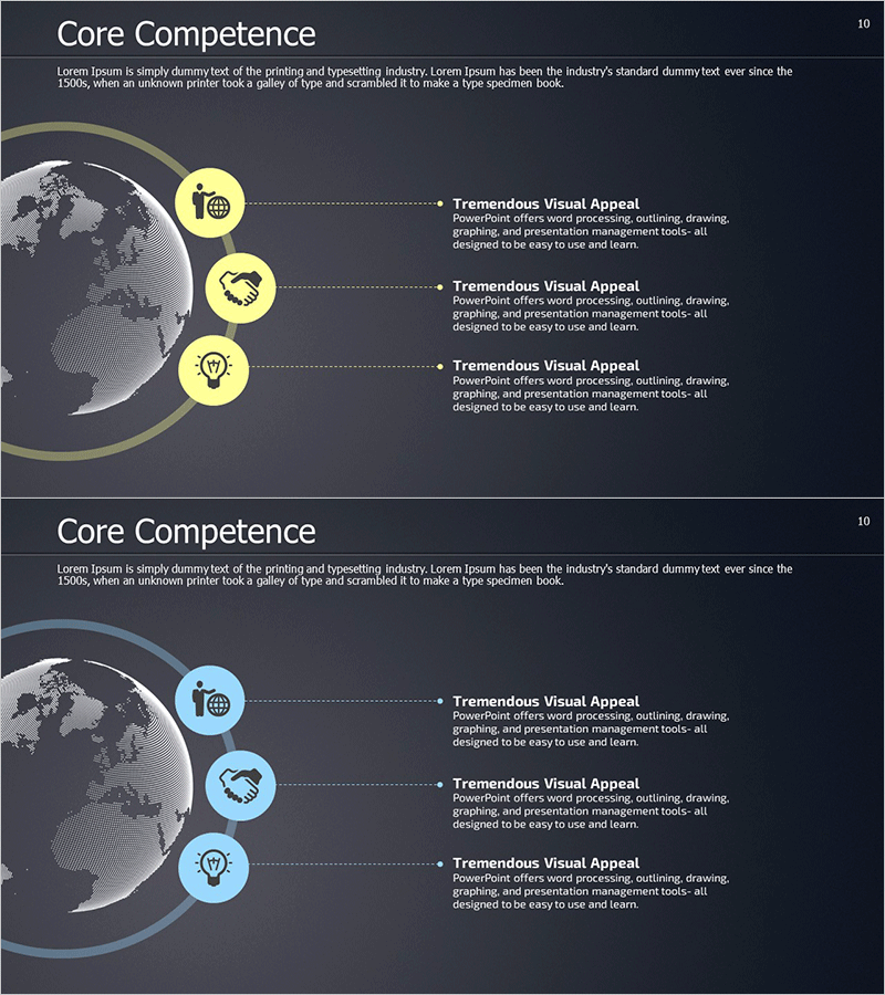 핵심역량 상세설명 슬라이드 – 클러스터 다이어그램 활용