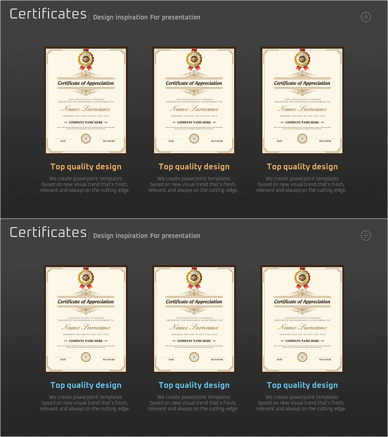 인증서 설명 슬라이드 – 성과를 담은 탁월함