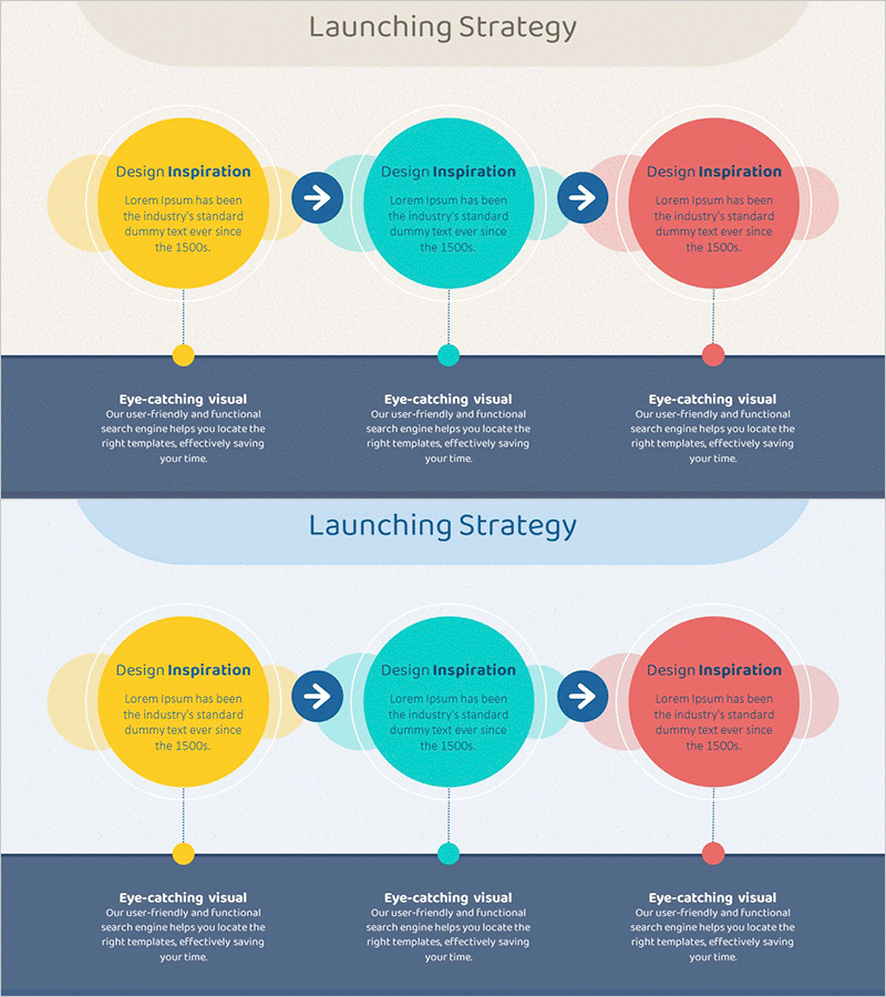 출시 전략 중첩 선형 다이어그램 - 사업 전략을 시각화하다