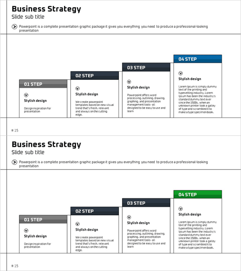 단계별 사업전략 슬라이드 템플릿 – 사업 추진 전략