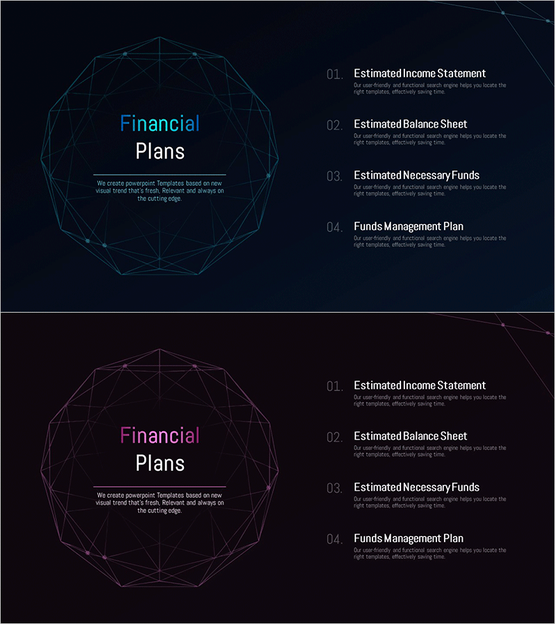 글로벌 투자유치 템플릿 간지 – 재무 계획 시각화