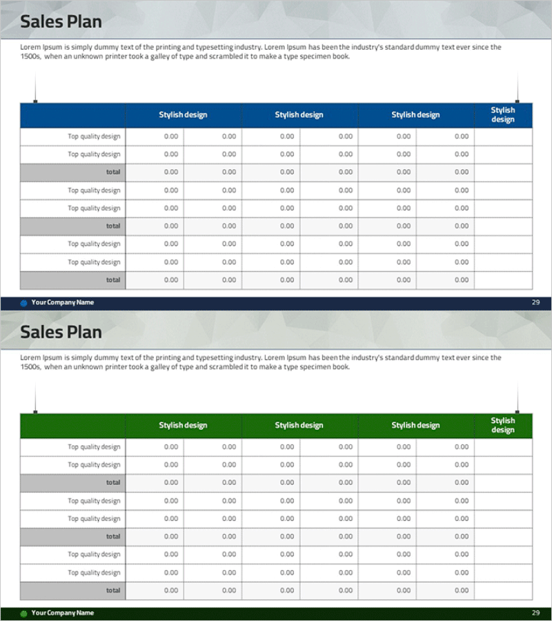 손익계산서 테이블 차트 – 효율적 재무 분석