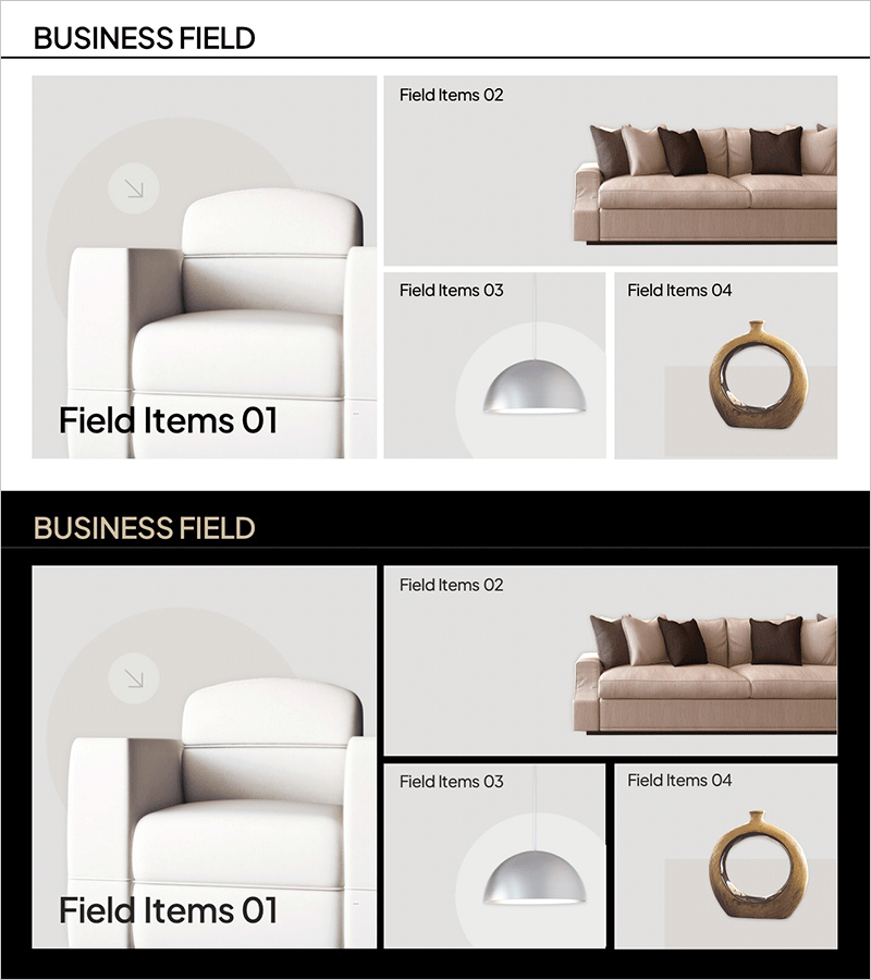 인테리어 제품 목록 소개 – 클러스터형 슬라이드