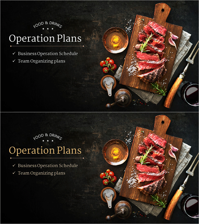 레스토랑 사업 계획 템플릿 간지